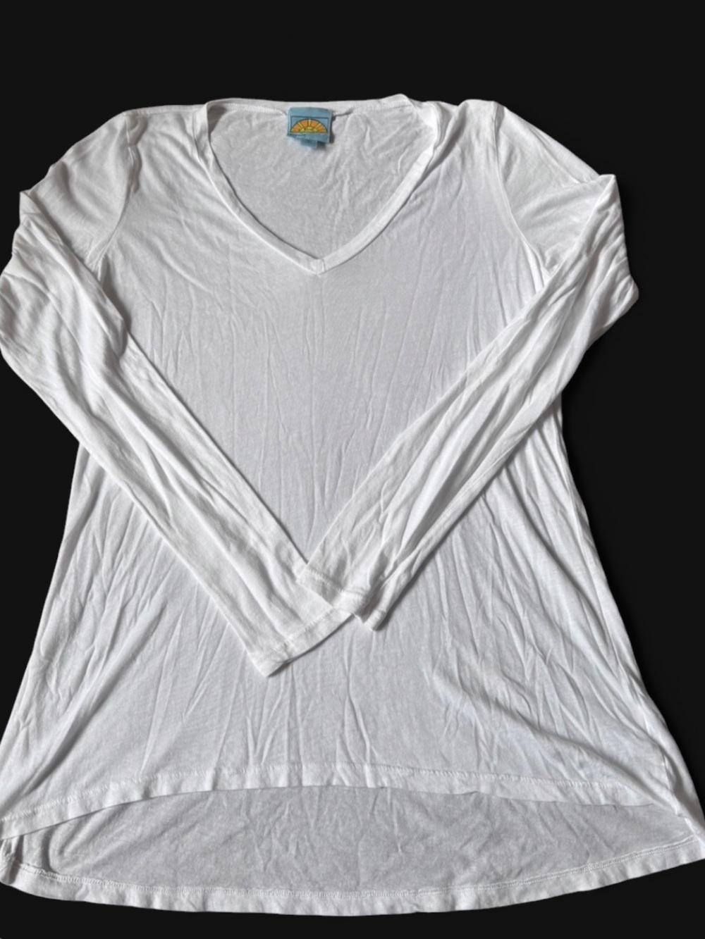 Y2K C&C California White V-Neck Long Sleeve Top